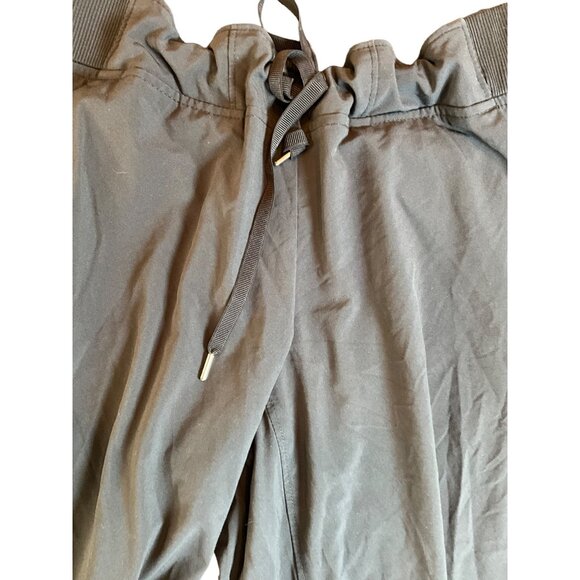 Athleta Black Wide Elastic Waist Drawstring Ankle Length Pants Size 8 Pockets - Picture 4 of 5